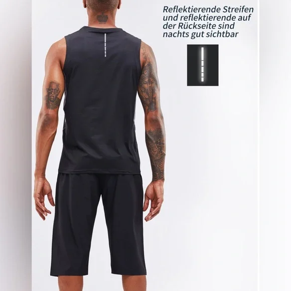 Men's Tank Tops Quick Dry Workout Swim Beach Shirts Sleeveless Large - Picture 3 of 11